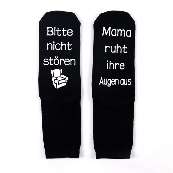 All-cotton mid-tube sports casual socks Creative socks sole letter glue floor socks_viptrois.com