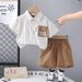 Children's New Short Sleeve 2025 Baby Summer Thin Shirt Two Piece Set Handsome_viptrois.com