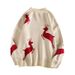 Pure Cross-Border Christmas Reindeer Crew Neck Sweater For Men, Autumn And Winter Couple Style Knitwear, Base Shirt, Korean_viptrois.com