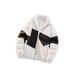 Youth Winter Fleece Jacket With Waterproof & Windproof Design, Thickened Polyester Outerwear For Teens, Trendy Color-Blocked Casual Coat_viptrois.com