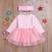 Foreign Trade New European And American Girls Skirt Printed Letters Sleeveless Mesh One Piece Skirt With Hairband Two Piece Princess Skirt_viptrois.com