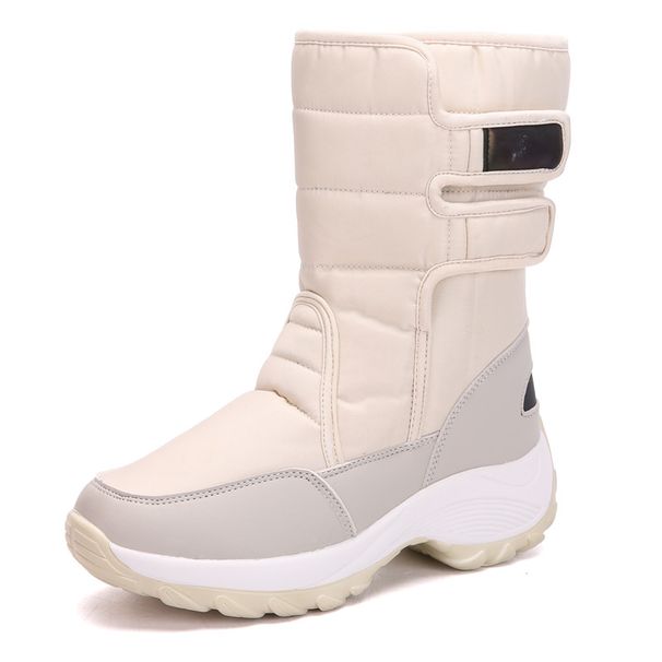Women's Plus Size Snow Boots Genuine Sheepskin Winter Waterproof Fur Lined Outdoor Cold Weather Boots_viptrois.com
