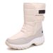 Women's Plus Size Snow Boots Genuine Sheepskin Winter Waterproof Fur Lined Outdoor Cold Weather Boots_viptrois.com
