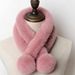 Korean version autumn and winter warm rabbit plush two tube thick fur ball solid color trendy women's scarf_viptrois.com