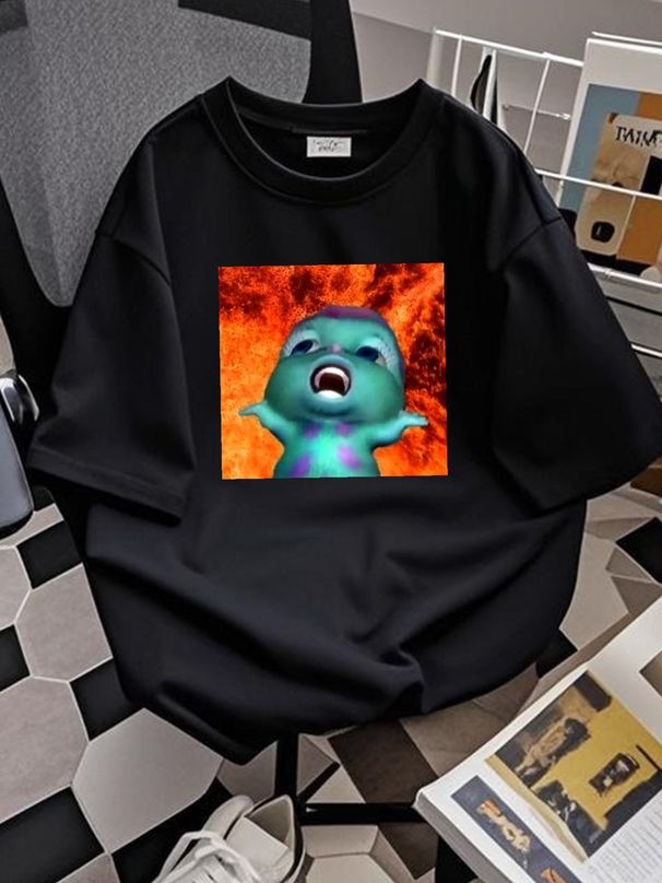 New Limited Funny Little Bibble Meme Painting Vintage Classic T-Shirt Slightly Unisex Stylish Comfortable Graphic Casual Top For Everyday Wear_viptrois.com