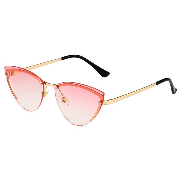 Men's Sunglasses New Frameless Metal Cat Eye Sunglasses Small Frame Personality Trend Triangle Sunglasses Women's Fashion Glasses_viptrois.com