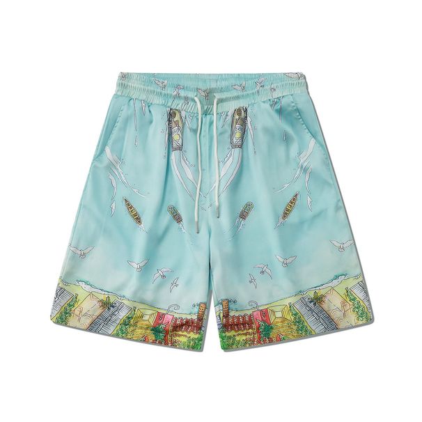 Men's Clothing Casual Printed Shirt Two Piece Set Retro Fashion Short Sleeved Shirt Shorts_viptrois.com