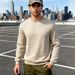 Cross-border Spring And Autumn American New Products Loose Casual Men's Simple Sports Jacquard Crew Neck Long-sleeved Sweater_viptrois.com