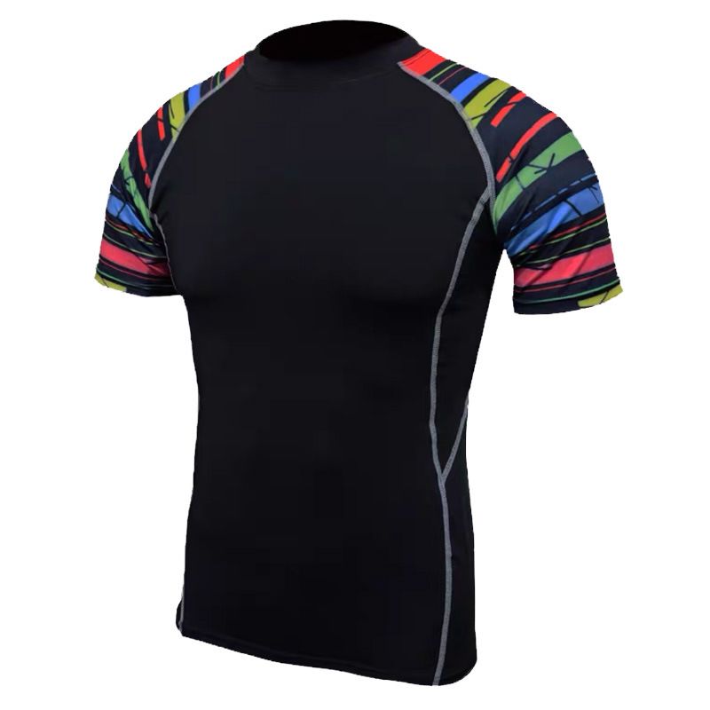 Men's Clothing Tights Men's Short Sleeves Fitness Basketball High Elastic Running Quick Drying Breathable Training Bottom Sports Compression T Shirt_viptrois.com