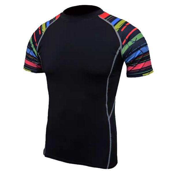 Men's Clothing Tights Men's Short Sleeves Fitness Basketball High Elastic Running Quick Drying Breathable Training Bottom Sports Compression T Shirt_viptrois.com