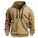Autumn Winter Men's Casual Sports Multi Zipper Arm Pocket Sweatshirt Pullover Hoodie_viptrois.com