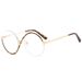 Women's Glasses Flat Glasses Ins Anti Blue Light Glasses Frame New Metal Half Frame Glasses Frame Concave Shape_viptrois.com