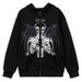 Street Hip-Hop Angel Butterfly Print Black Zipper Hoodie 2022 Y2K Harajuku Jacket Sweatshirt For Women_viptrois.com