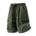 2026Men's New Casual Cargo Pocket Shorts, Summer American Style Thin Loose Fit Plus Size Youth Shorts For Men_viptrois.com