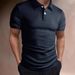 Men's Clothing Men's T Shirt Shirt Collar Summer Solid Color Short Sleeve_viptrois.com