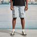 Men's Clothing New Denim Shorts Korean Style Casual Ripped Jeans Men's Street Style Cool Shorts Loose Straight Large Size_viptrois.com