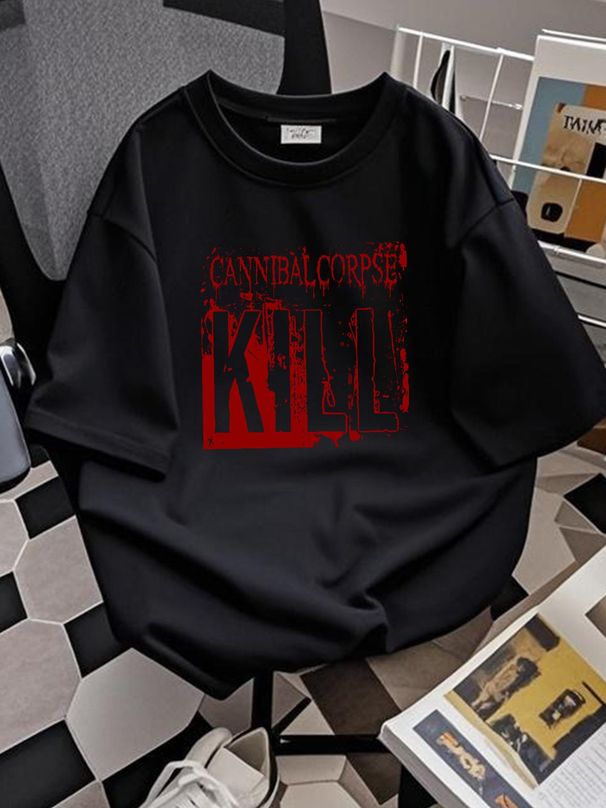 Cannibal Corpse KILL DTG Short Sleeve Black Unisex Full Size T-shirt Top For Everyday Wear Designer Clothes Versatile Fashion Graphic Streetwear_viptrois.com