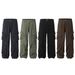 Men's Clothing Retro High Street Overalls With Multiple Pockets, Wide Leg Casual Pants For Men And Women, Loose Mopping Pants_viptrois.com