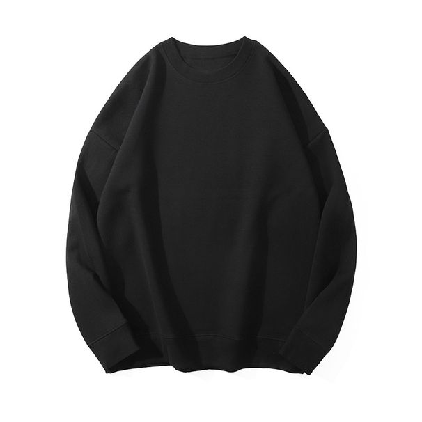 Autumn And Winter Solid Color Hoodie Loose Base Men's Fashion Round Neck Inner Top_viptrois.com
