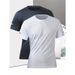 Men's Breathable Quick Dry Casual T-Shirt Short Sleeve Fitness Running Sports Tight Fit Basketball Training Top In White Black_viptrois.com
