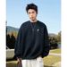 Men's Heavyweight Embroidered Crewneck Sweatshirt - 380GSM Relaxed Fit Casual Streetwear Pullover With Unique Design_viptrois.com
