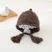 Girls' hats, warm and thickened in autumn and winter, cute tassels, woolen knitted hats, children's ear protection, windproof, men's fashion_viptrois.com