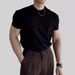 Men's Clothing Summer T Shirt With Small Neckline Slim Fit Short Sleeves Muscle Suit_viptrois.com