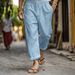 Men's Clothing Trousers Summer Trousers Cotton And Linen Trousers Drawstring Elastic Waist Straight Solid Color Comfortable And Breathable_viptrois.com
