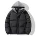Men's Clothing Brand Fake Two Piece Hooded Cotton Coat Winter Trend Men And Women Couple Hooded Thickened Loose Thickened Cotton Coat Winter Coat_viptrois.com