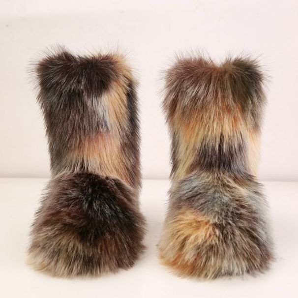 Women's Shoes Manufacturers wholesale spring new tie dyed suede snow boots autumn and winter women's outdoor fur boots_viptrois.com