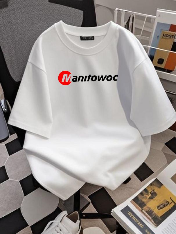 New T Shirt Manitowoc Cranes Logo Men's Black USA Size S To 5XL Comfortable Stylish Designer Clothes Slightly Soft Versatile Fashion Breathable_viptrois.com