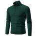 Men's Clothing Semi-Turtleneck Zip-Up Knit Sweater Long Sleeve Pullover Casual Slim Fit Thermal Top For Spring & Autumn (Multiple Colors & Sizes)_viptrois.com