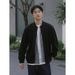 Men's British-Style Knit Jacket - Zip-Up Stand Collar Sweater (Black/Mustard/Green, M-XXXL)_viptrois.com