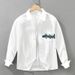 Cartoon Printed Long Sleeved Shirt For Men, Fashionable And Versatile, Artistic And Casual Loose Top_viptrois.com