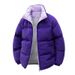 Men's Clothing Stand Collar Cotton Coat Unisex Stand Collar Winter Jacket – Cozy Fleece Lined Coat, Loose Fit, Warm & Stylish For Casual Outings_viptrois.com