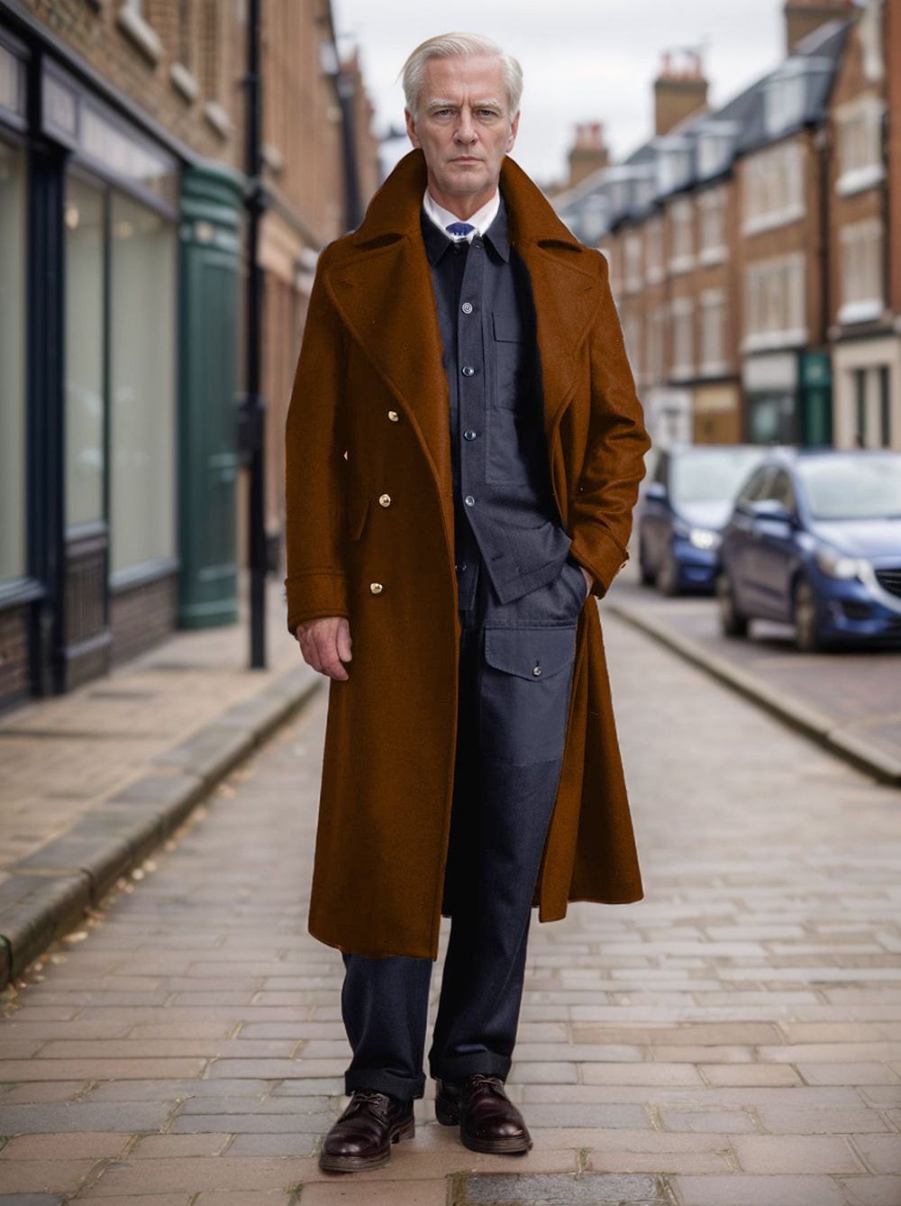Men's Clothing Woolen Coat European And American Super Long Coat Over Knee Fashionable_viptrois.com
