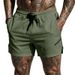 Men's Quick Drying Mesh Fitness Shorts Gym Sports Casual Three Quarter Length Breathable Shorts_viptrois.com