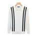 Men's British Retro Stripe Knit Polo Shirt – Slim Fit Collared Sweater For Autumn/Winter, Business Casual Style_viptrois.com