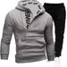 Men's Clothing new batch new pullover side zipper contrast color hooded men's fleece sweater suit_viptrois.com