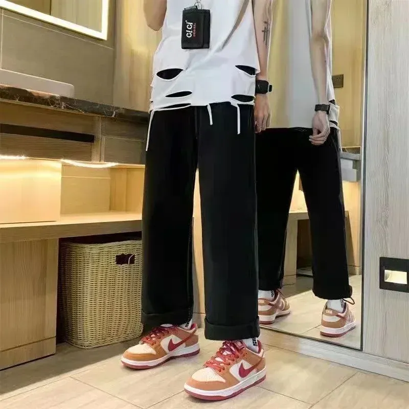 2000s American Vintage Jeans Leaf Print Jeans Oversized Hip Hop Men Women Goth Fashion Loose Casual Pants Streetwear_viptrois.com
