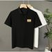 Men's Letter Print Polo Shirt | Breathable Cotton Pique Knit | Slim Fit Short Sleeve Tee For Casual Style_viptrois.com