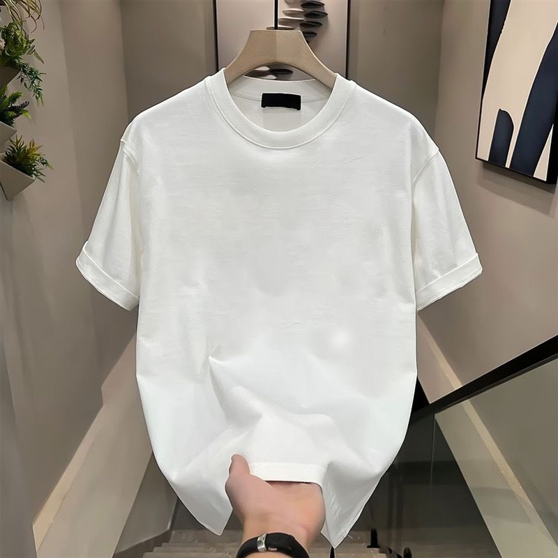 Youth Men Women Pure Cotton Short Sleeve T-Shirt Summer Trendy Street Style Loose Round Neck Top Fashionable Ins Style_viptrois.com