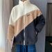 Lamb Wool Jacket Men's Turtleneck Stand-up Collar Fleece Sweater Couple Color Matching Fleece Lamb Wool Jacket_viptrois.com