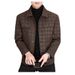 Men's Clothing Autumn And Winter Middle Aged And Young People Houndstooth Trend Fashion Short Lapel Casual Jacket Leather Coat Men_viptrois.com