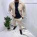 "Men's 2-Piece Casual Suit Set - Slim Fit Jacquard Blazer & Trousers, Lightweight Polyester, Office & Wedding Attire_viptrois.com