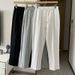 Men's Clothing Straight Sports Pants Men's White Casual Trousers Wide Leg Pants Spring And Autumn Sweatpants_viptrois.com