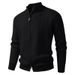 Men's Fashion Jacquard Knit Cardigan With Dual Zippers - Slim Fit Long Sleeve Pullover For Casual & Office Wear_viptrois.com