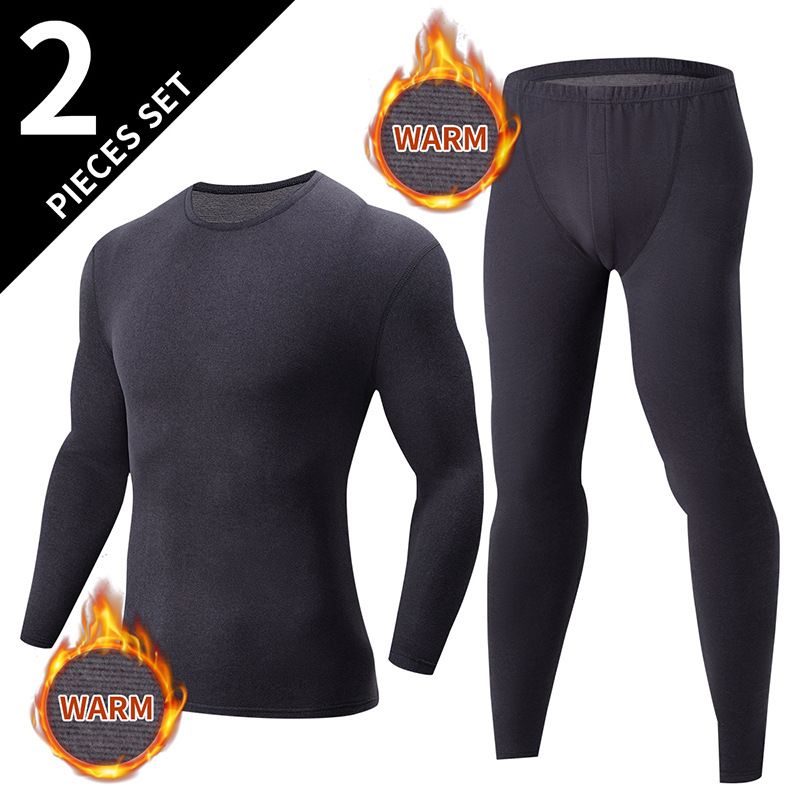 Men's New Autumn And Winter Thermal Underwear Youth Slim Fit Autumn Clothes Autumn Pants Bottoming Warm Suit_viptrois.com