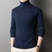 Men's High Neck Knit Sweater - Classic Solid Color Pullover For Autumn & Winter (Trendy Slim Fit_viptrois.com