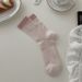 Boneless Socks Women's Korean Version Ins Color Matching Mid Tube Socks Spring And Summer Thin Hollow Tube Socks Pile Cotton Socks_viptrois.com